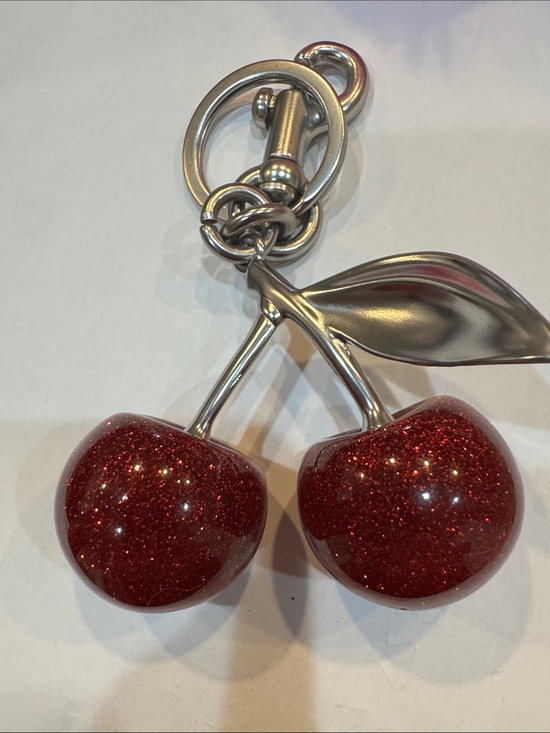Accessories - 1 sparkly Cherry & 1 pink pompom Keychains NWT